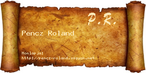 Pencz Roland névjegykártya